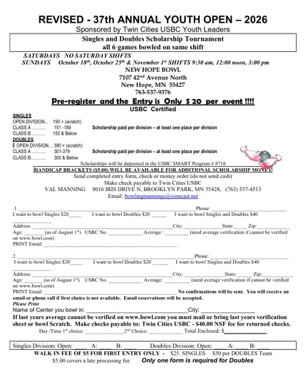 Youth Open Revised 2026 27
